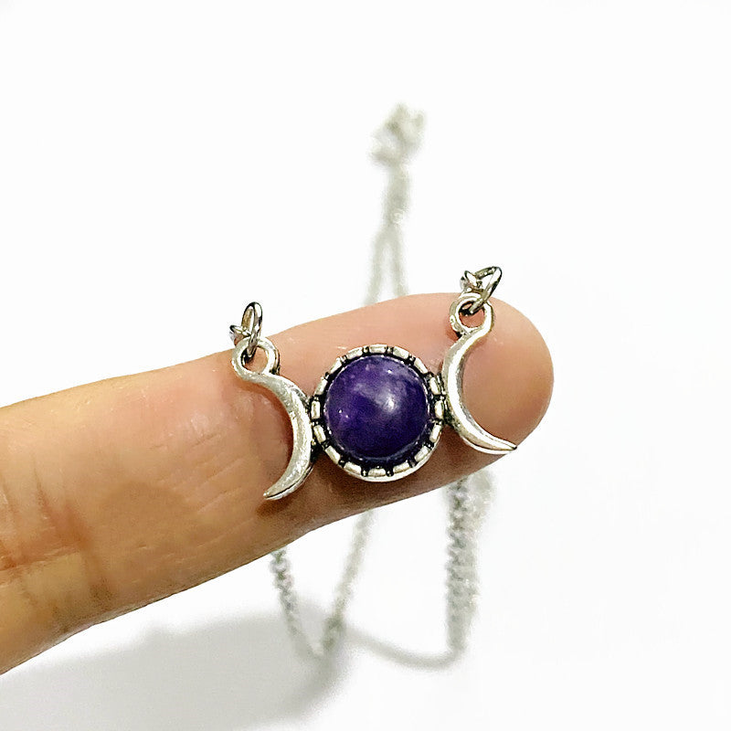 Natural Stone Necklace Amethyst Guardian Stone