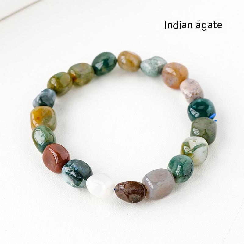 Natural Crystal Stone Rolling Stone Bracelet