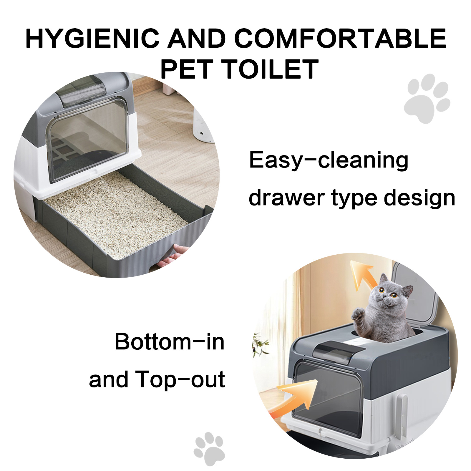 Super Large Capacity Cat Litter Box - Easy To Clean, Odorless, Leak Proof, Not Easy To Leak, Pull-out Design, Comfortable Toilet For Pets - Image 7